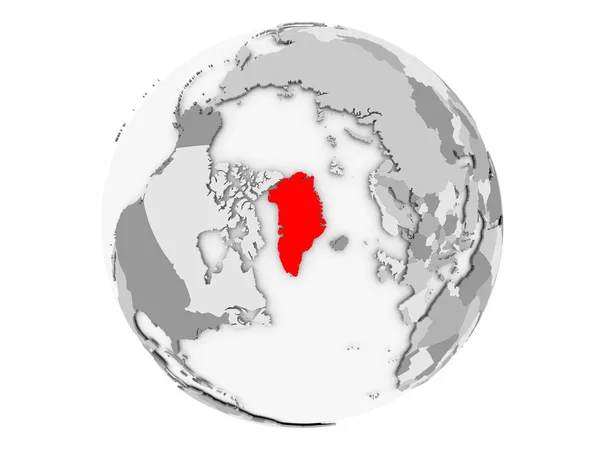 Grönland gri Globe izole — Stok fotoğraf