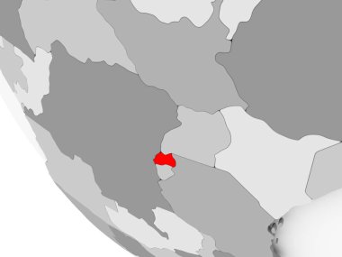Ruanda Haritası kırmızı