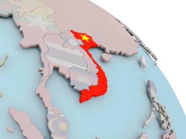vietnam Haritası bayrak ile