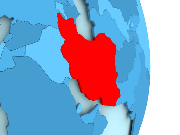 Mapa de Irán en rojo — Foto de Stock