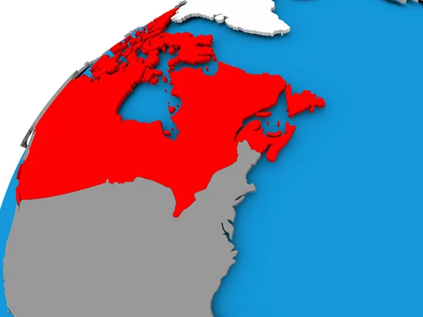 Carte du Canada en rouge — Photo