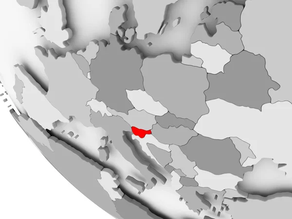 Mapa Słowenii w kolorze czerwonym — Zdjęcie stockowe