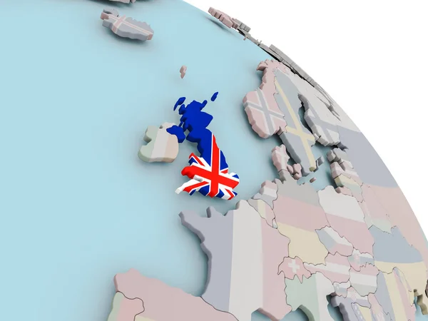 Map of United Kingdom with flag — Stock Photo, Image