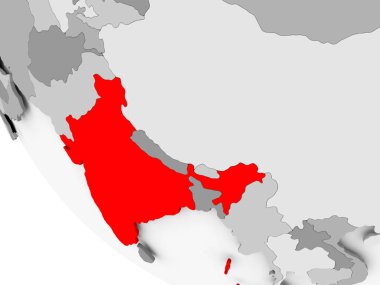 Hindistan Haritası kırmızı