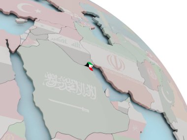 Kuveyt Haritası bayrak ile