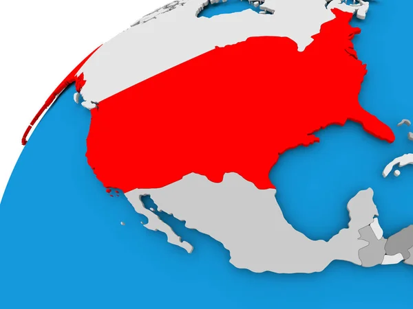 Mapa de Estados Unidos en rojo — Foto de Stock