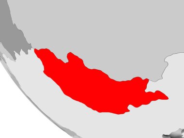Moğolistan Haritası kırmızı