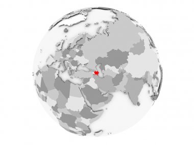Azerbaycan gri Globe izole