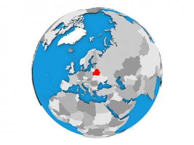 İzole küre üzerinde Beyaz Rusya