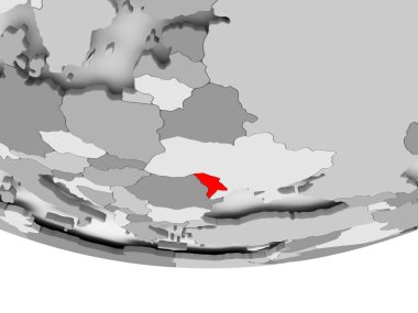 Moldova Haritası gri siyasi dünya üzerinde