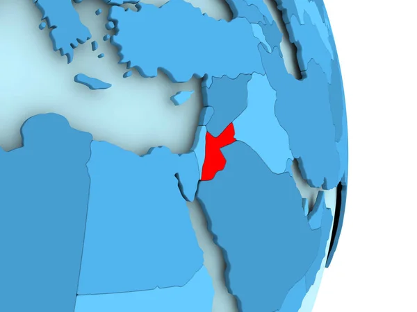 Mapa de Jordania en rojo —  Fotos de Stock