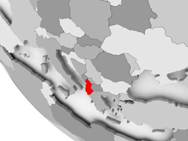 Arnavutluk Haritası kırmızı