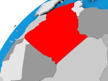 Cezayir Haritası kırmızı