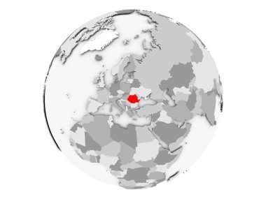 Romanya gri Globe izole