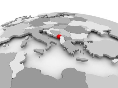 Karadağ gri küre üzerinde