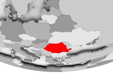 Romanya harita üzerinde gri siyasi dünya