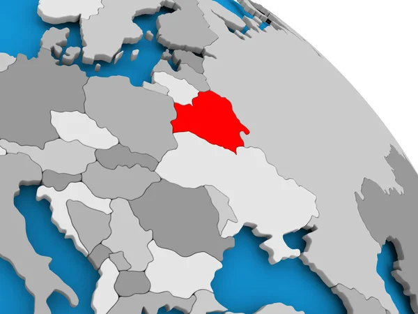 Belarús en rojo en el mapa — Foto de Stock