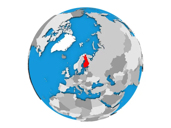 Finlandia na całym świecie na białym tle — Zdjęcie stockowe