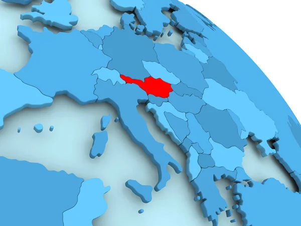 Austria en globo azul — Foto de Stock