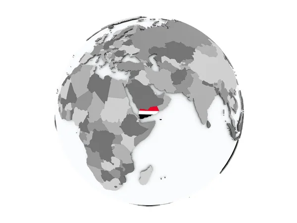 Yemen en globo aislado — Foto de Stock