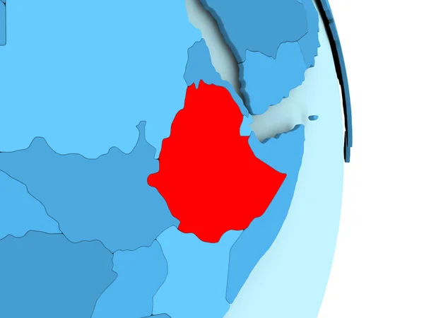 빨간색으로 이디오피아의 지도 — 스톡 사진