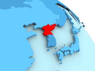 Kuzey Kore mavi dünya üzerinde