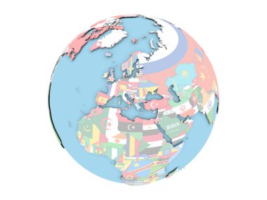 Karadağ izole küre üzerinde