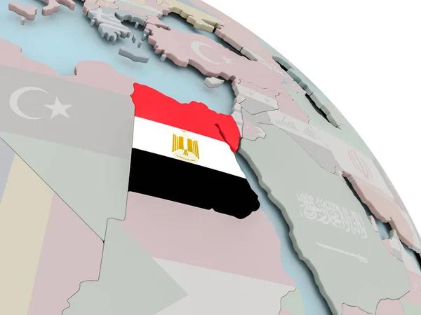 Map of Egypt with flag — Stock Photo, Image