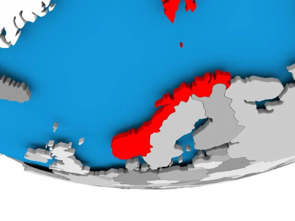 Norwegen auf dem Globus — Stockfoto