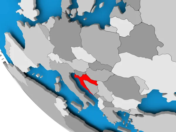 राजनीतिक दुनिया पर क्रोएशिया — स्टॉक फ़ोटो, इमेज