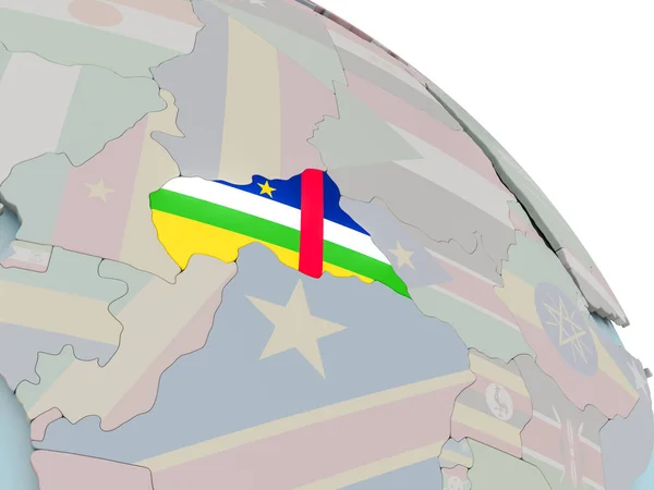 Karta över centrala Afrika med flagga — Stockfoto