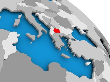 Haritada kırmızı nda Makedonya Cumhuriyeti
