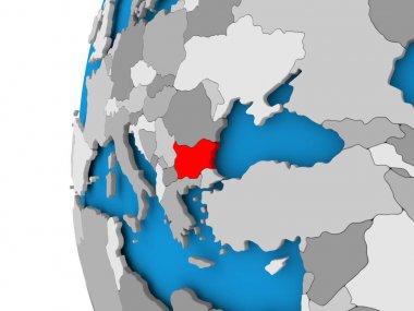 Bulgaristan Haritası siyasi dünya üzerinde