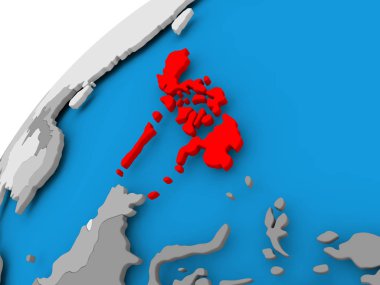 Filipinler Haritası kırmızı