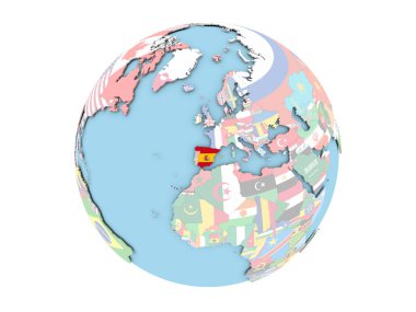 İspanya izole küre üzerinde