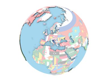 Hırvatistan izole küre üzerinde