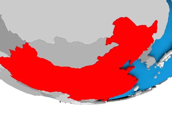 China op wereldbol — Stockfoto