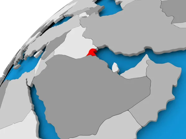 Mapa de Kuwait en rojo —  Fotos de Stock