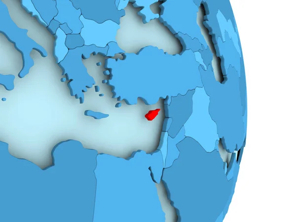 Kaart van Cyprus in het rood — Stockfoto