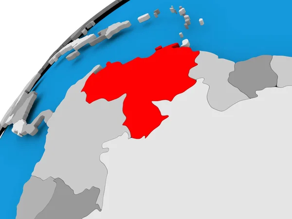 Mapa Venezuely v červené barvě — Stock fotografie