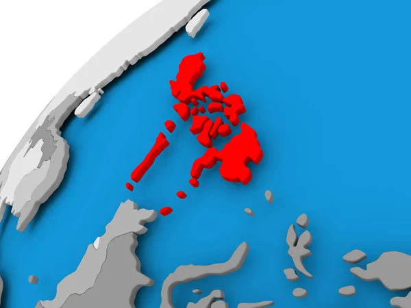 Filipinler Haritası kırmızı — Stok fotoğraf