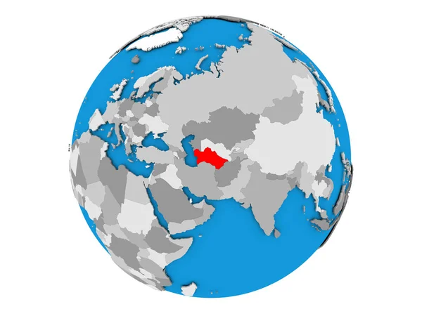 Turkmenistan isolato sul globo — Foto Stock