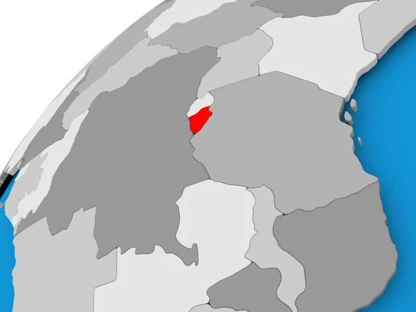 Карта Бурунди в красном — стоковое фото