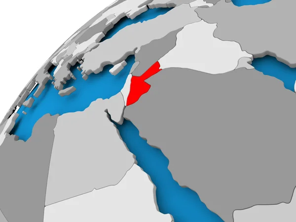 Mapa de Jordania en rojo —  Fotos de Stock