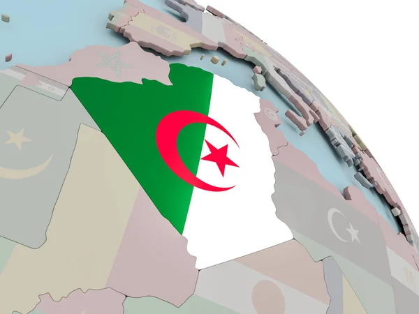 フラグとアルジェリアの地図 — ストック写真