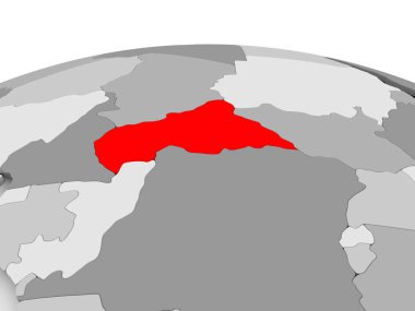 Orta Afrika gri dünya üzerinde