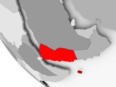 Yemen Haritası kırmızı