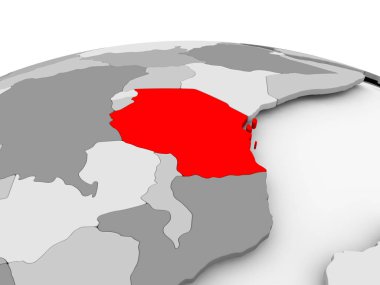 Tanzanya üzerinde gri Küre