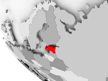 Estonya Haritası kırmızı