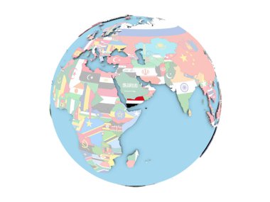 Yemen izole küre üzerinde